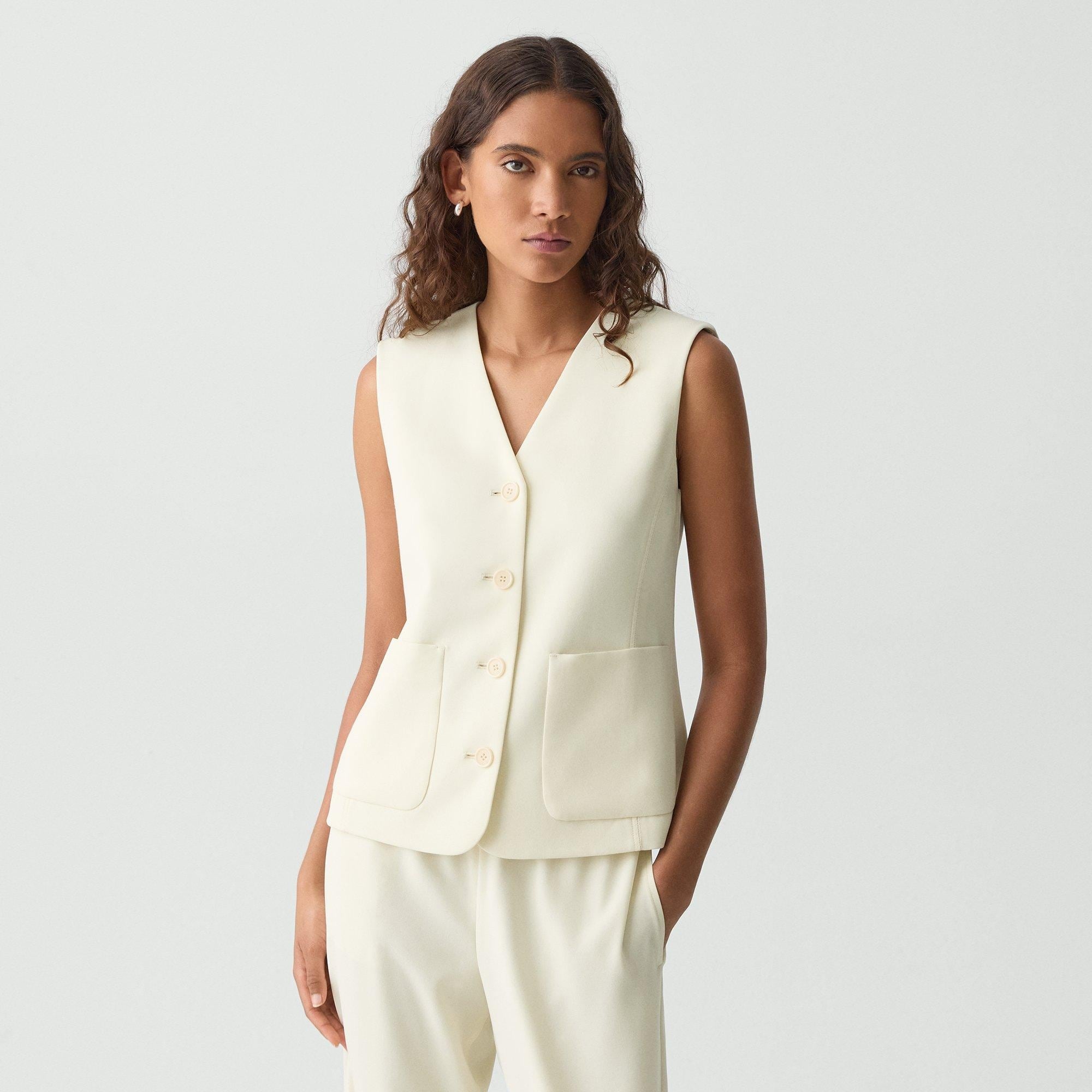Zig Zag Vest in Satin Crepe - 2