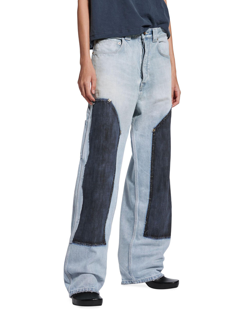 Women's Ripped Off Loose Fit Jeans - Light Blue 6
