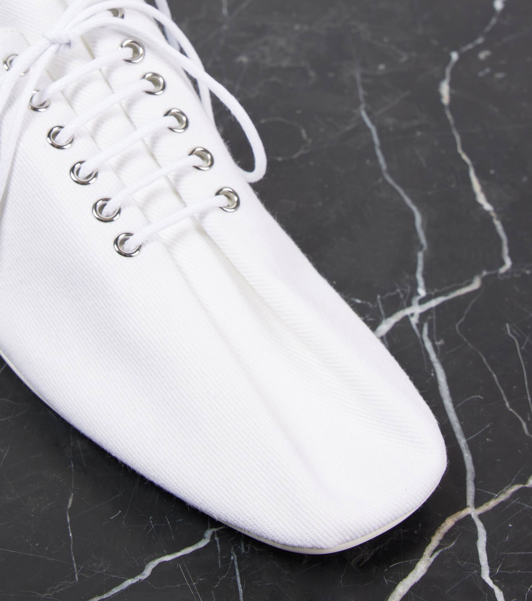 Canvas lace-up flats - 5