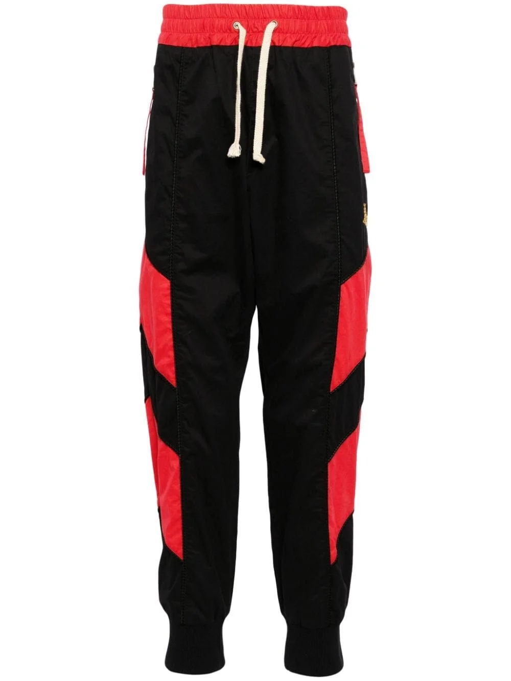 Orb-embroidery cotton track pants - 1