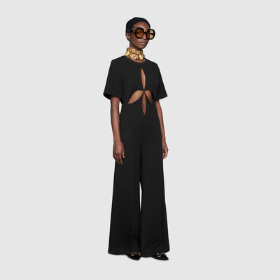 GUCCI Wool jersey jumpsuit with cut-out detail outlook