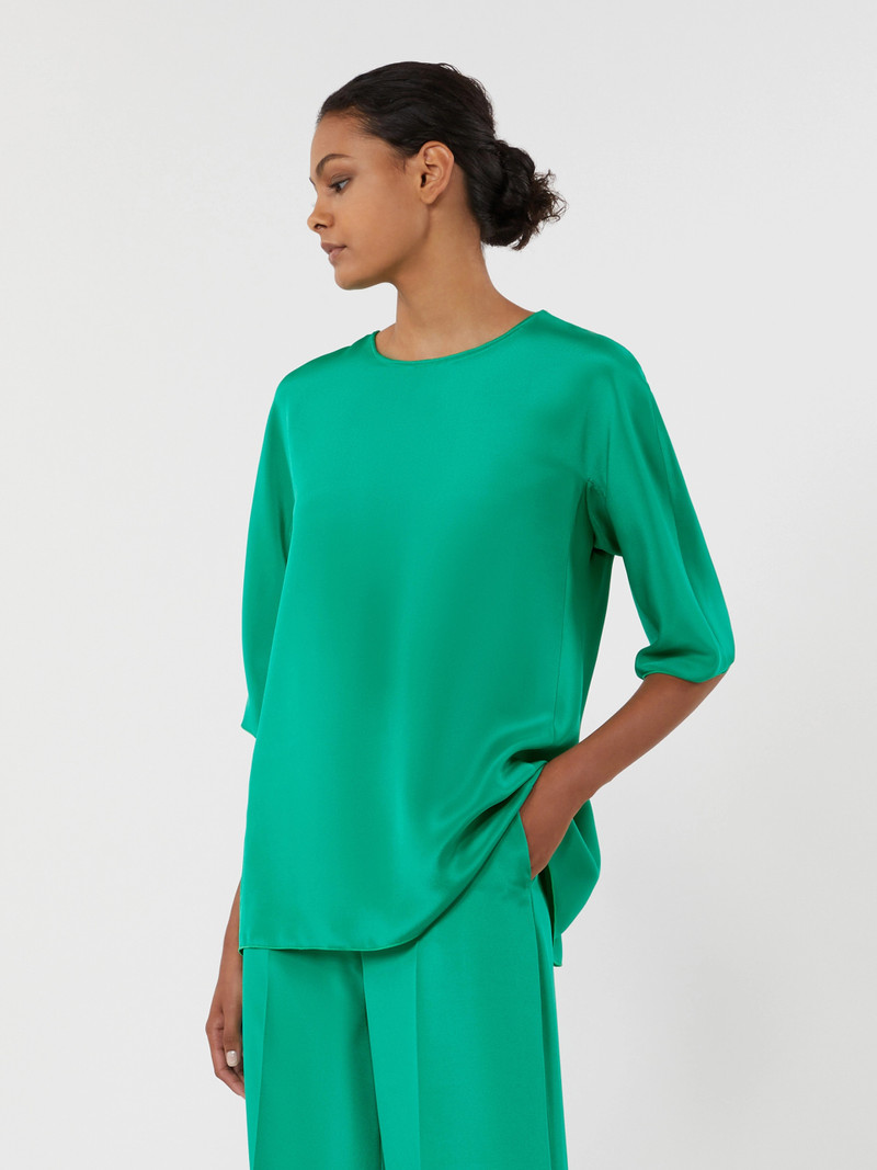 GATTINI Silk crêpe de chine blouse - GREEN 3