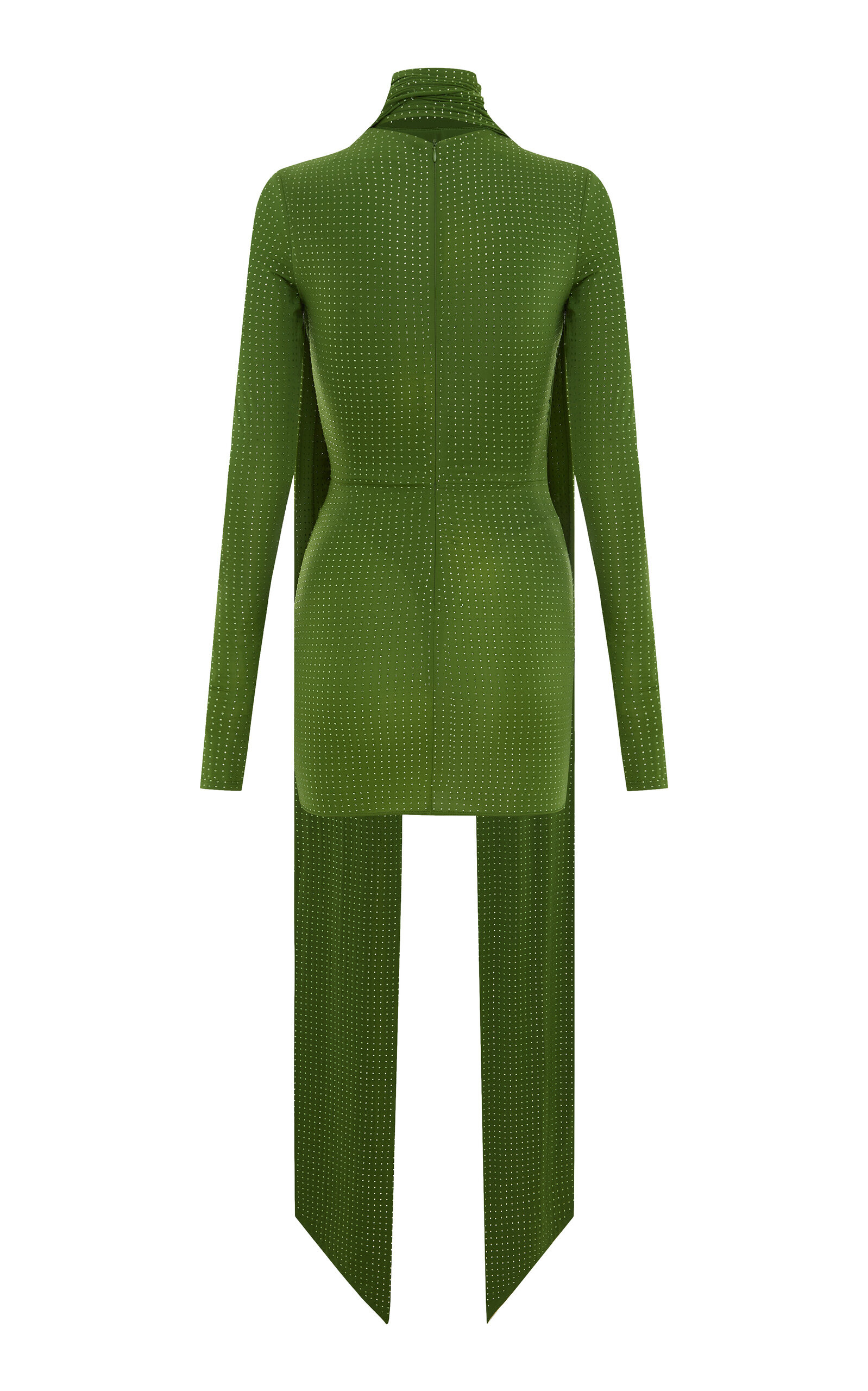 Scarf-Detailed Crystal Jersey Mini Dress green - 4