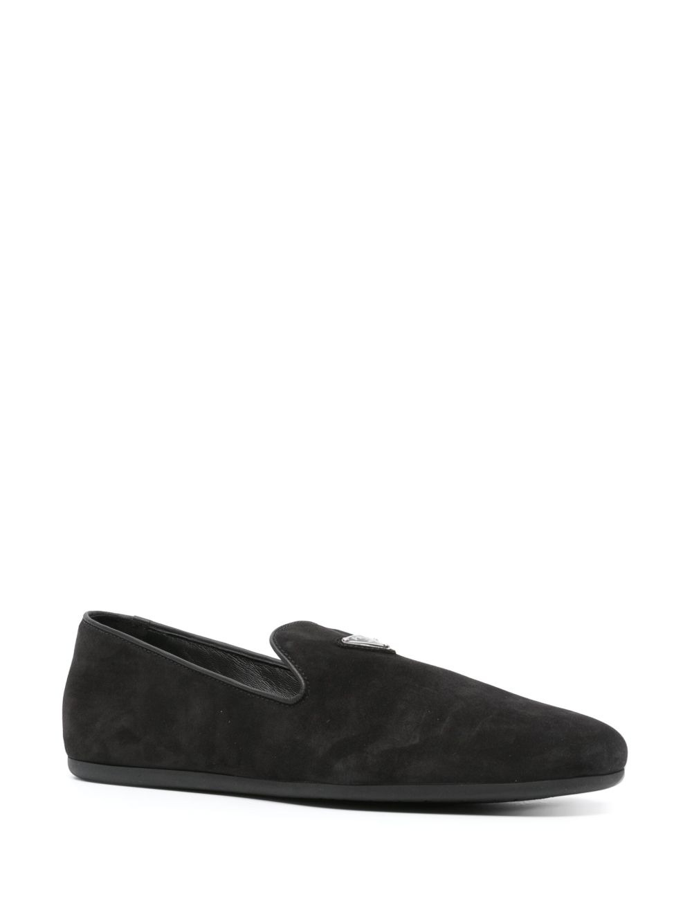 triangle-logo suede loafers - 2