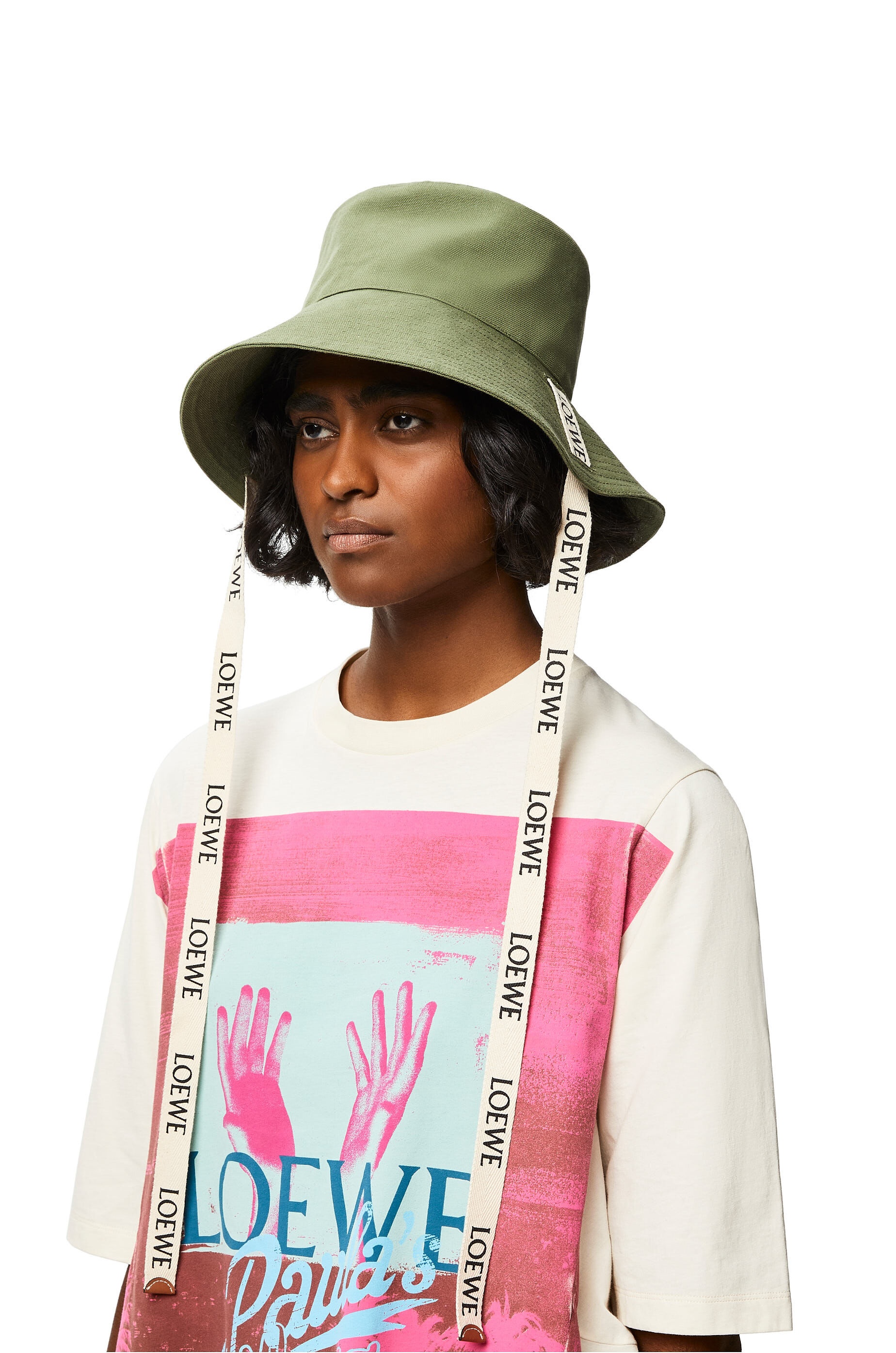 Fisherman hat in canvas and calfskin - 3