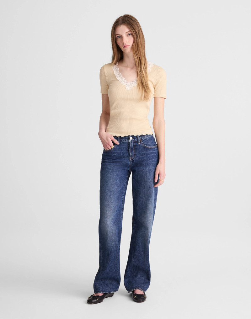 Lace-Trim V-Neck Top 3