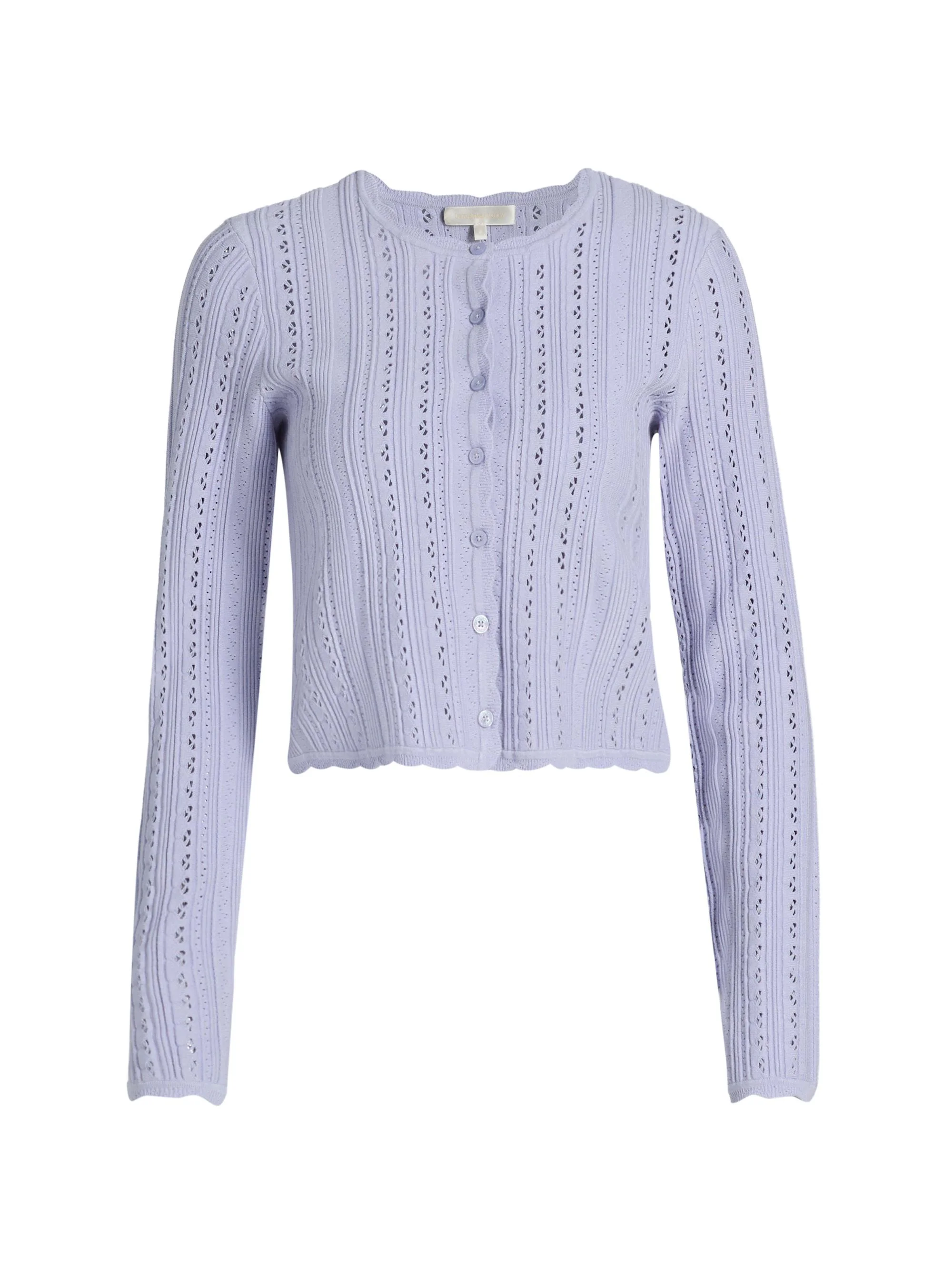 Women's Peridot Scalloped Trim Cardigan - Moonwash - 1