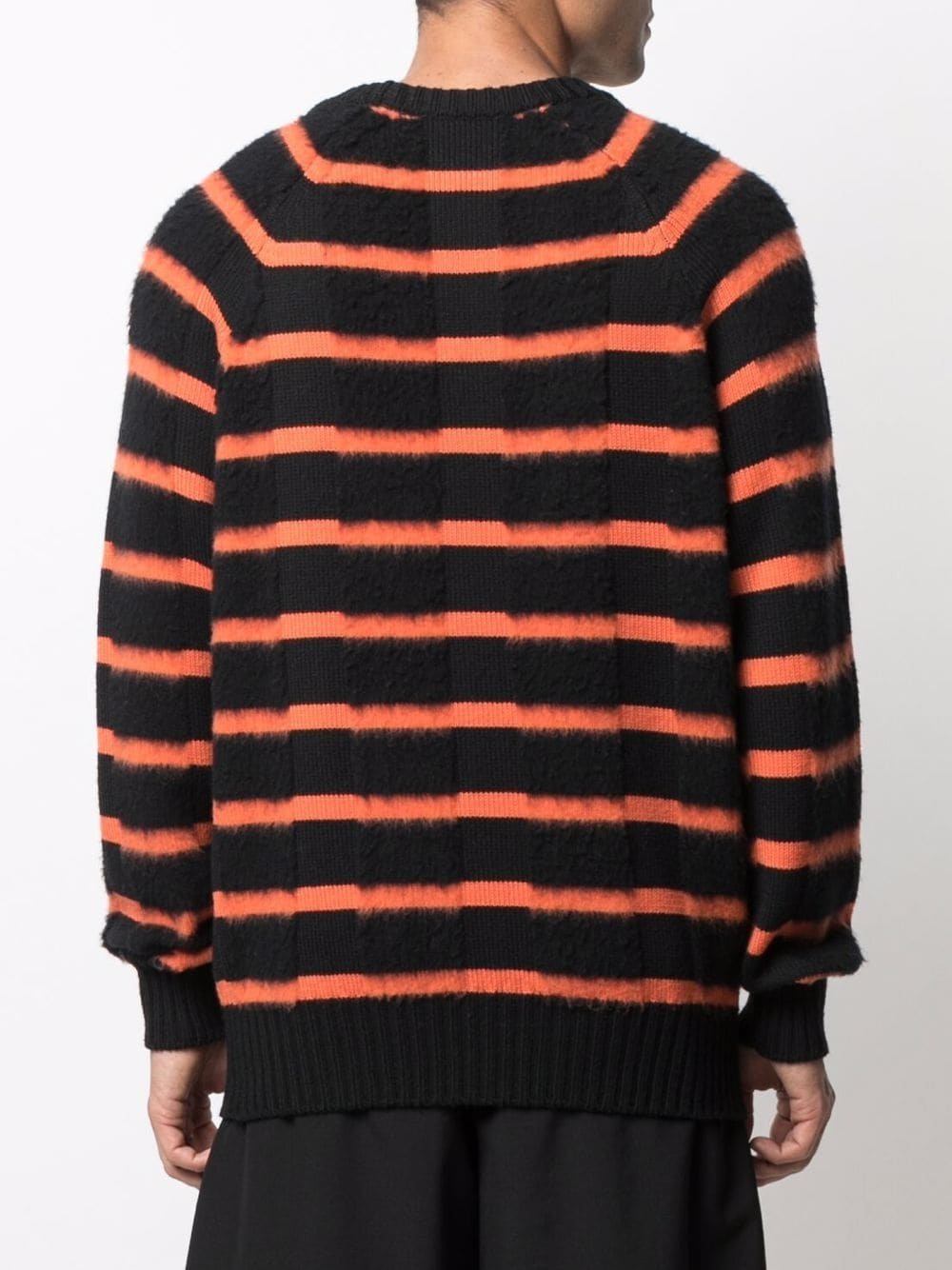 stripe-pattern virgin wool jumper - 4