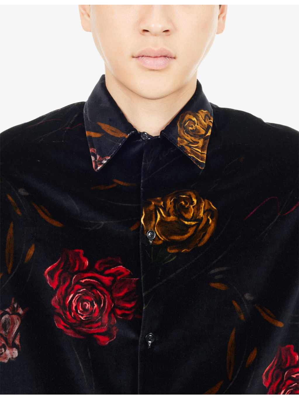 Floral Velvet Cotton Shirt - 5