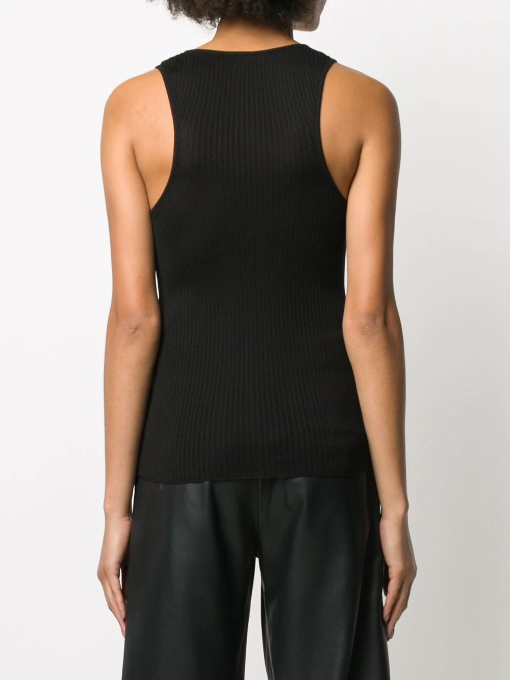 ribbed knit silk vest  - 4