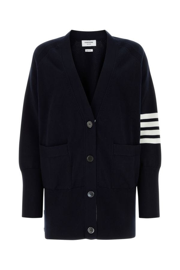 【送料&関税込】Thom Browne Dark Blue Cotton Oversize Cardig Thom Browne Dark blue cotton oversize cardigan