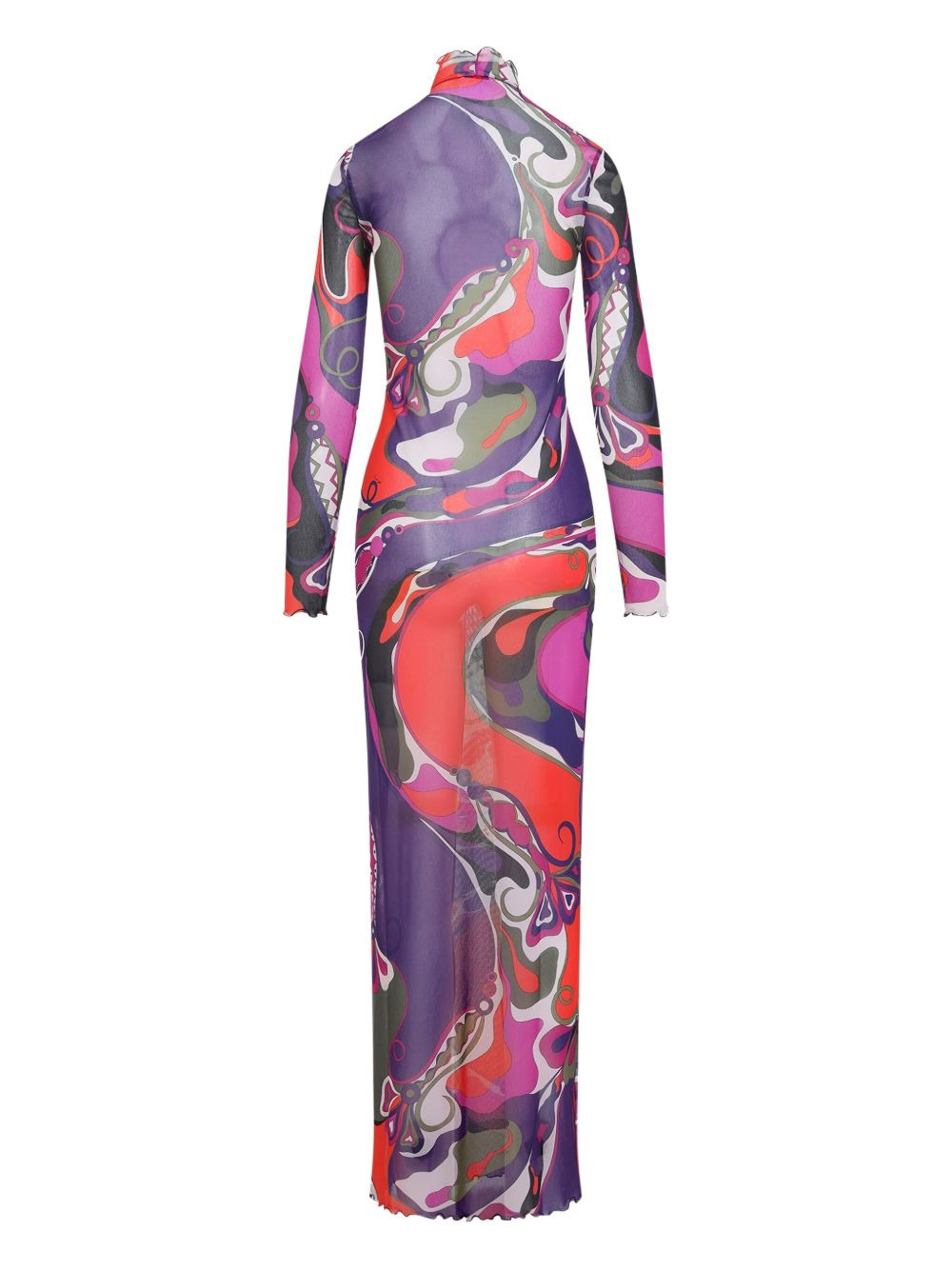 swirl-print turtleneck dress - 2