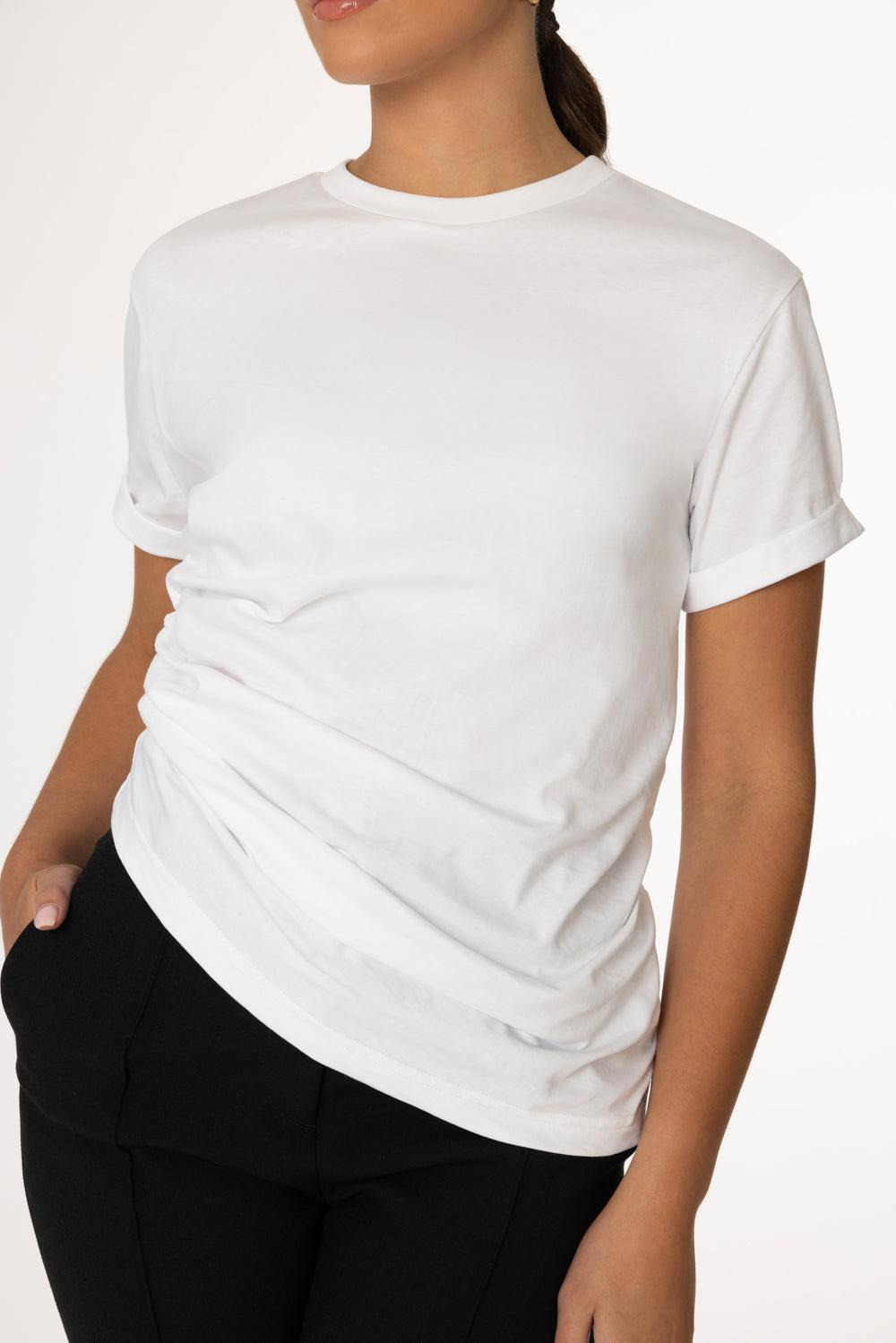 Gathered T-Shirt - White - 3