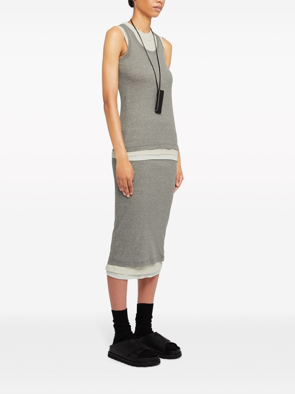 layered cotton tank top - 3