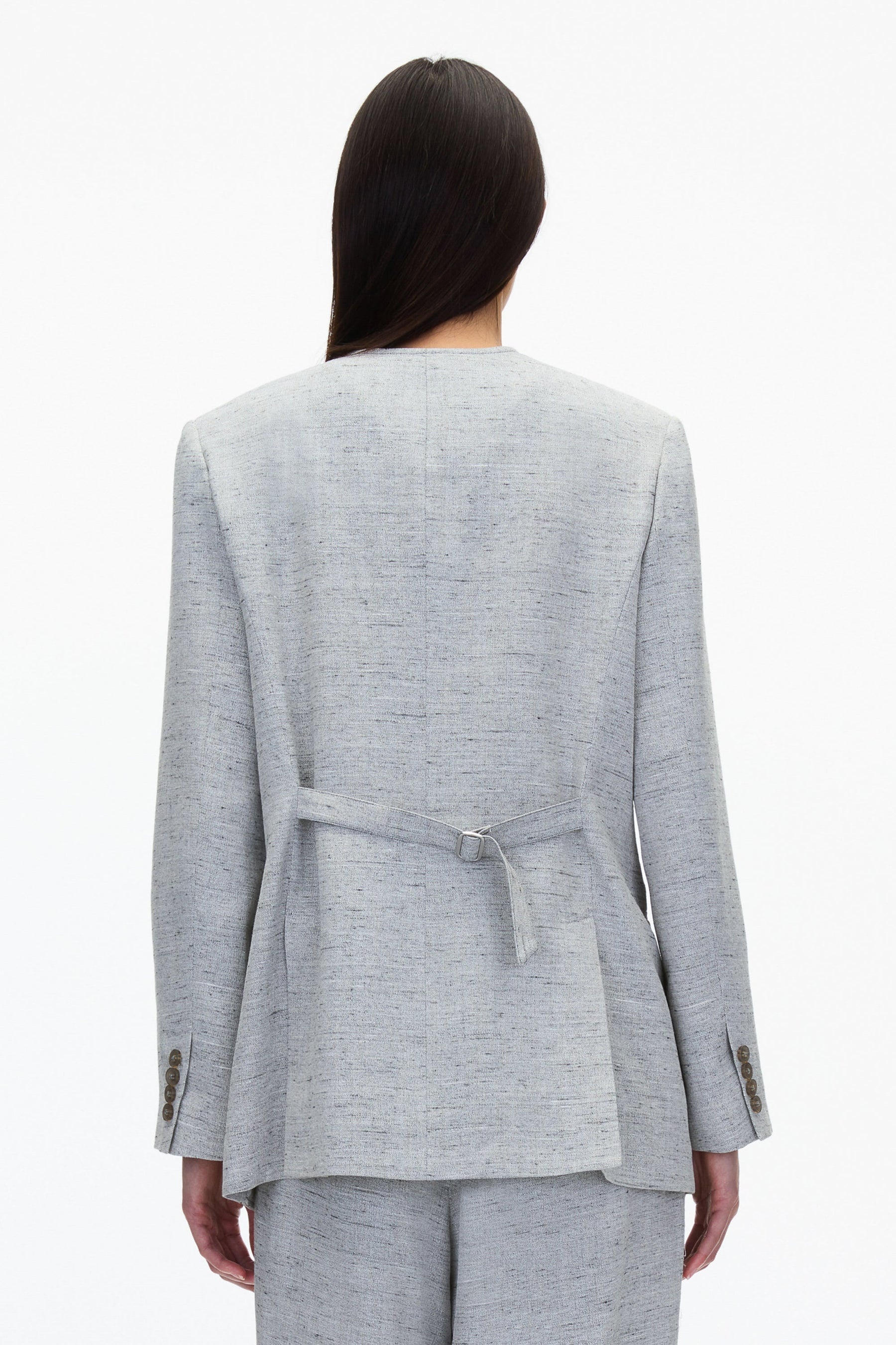 Collarless Relaxed Blazer - 4