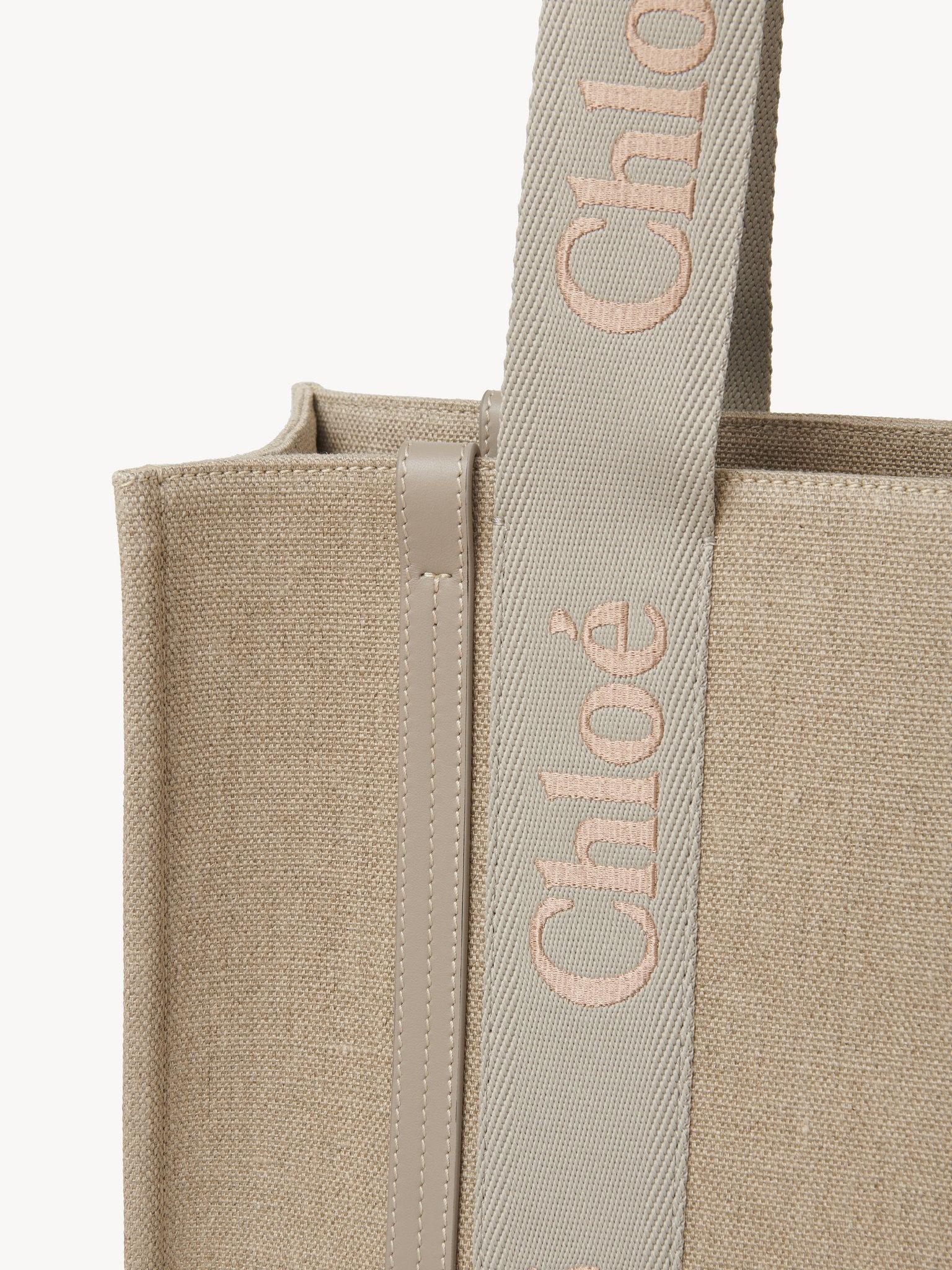 WOODY TOTE BAG IN LINEN - 5