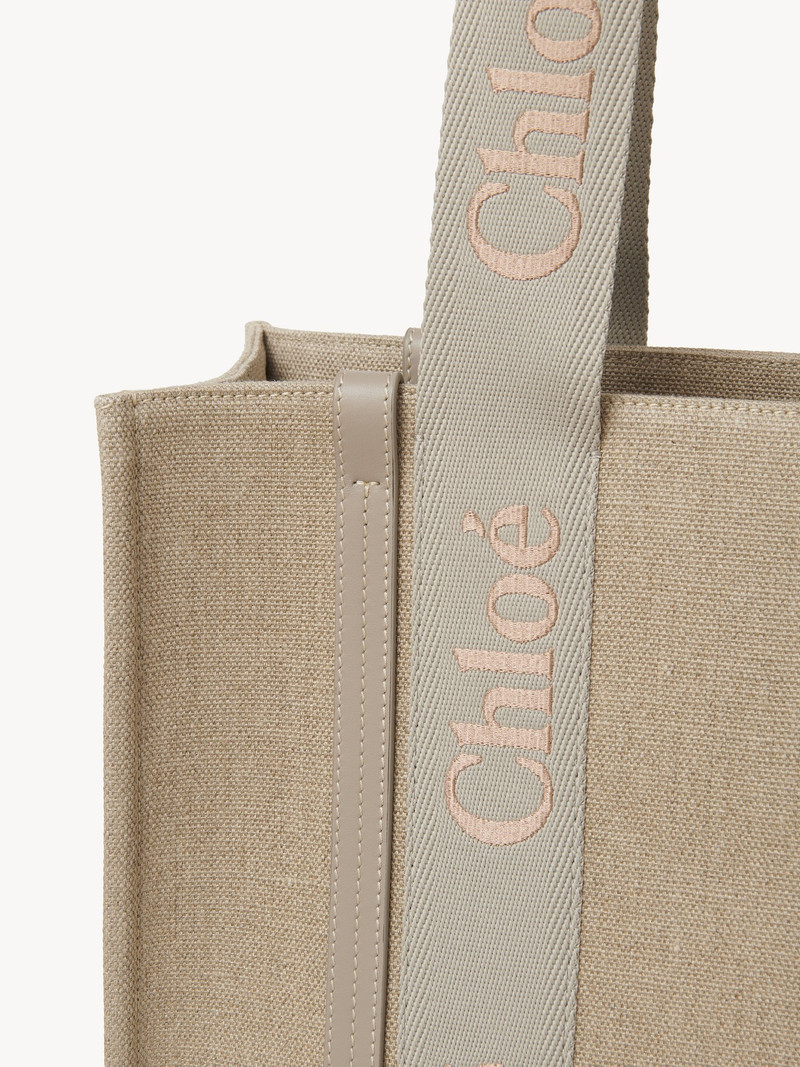 WOODY TOTE BAG IN LINEN 5