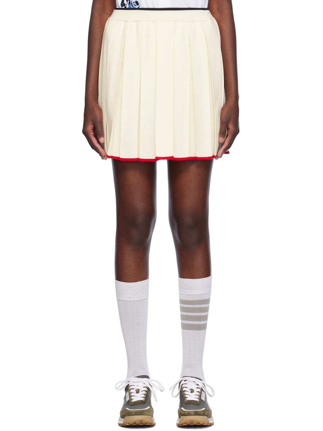 Off-White Pleated Miniskirt - 1