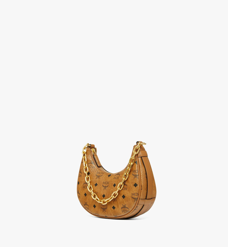MCM Aren Crescent Hobo Bag in Visetos outlook