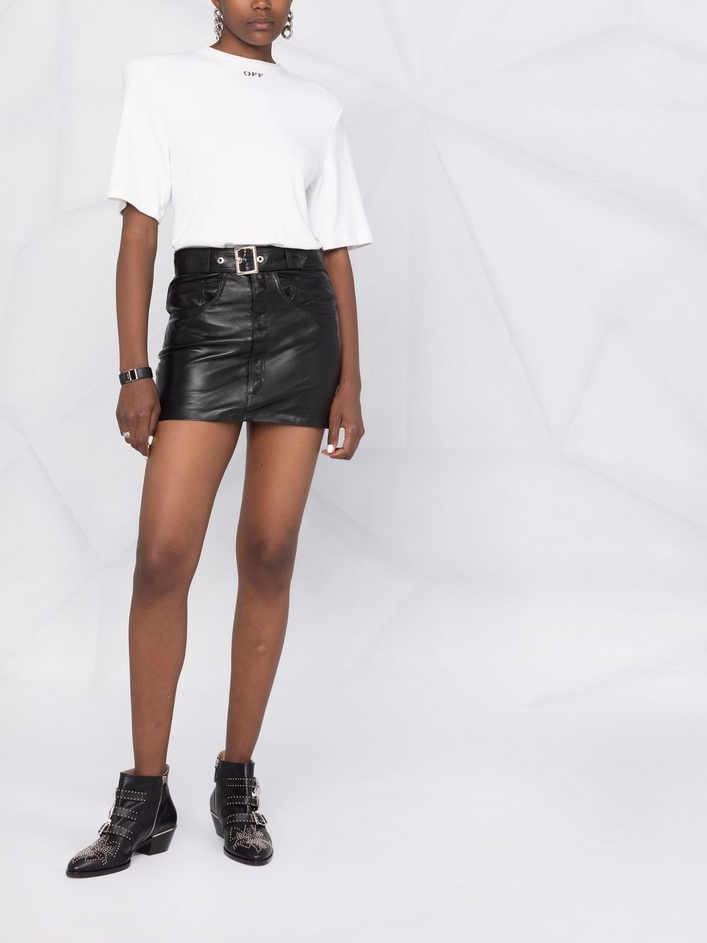 leather mini skirt - 2