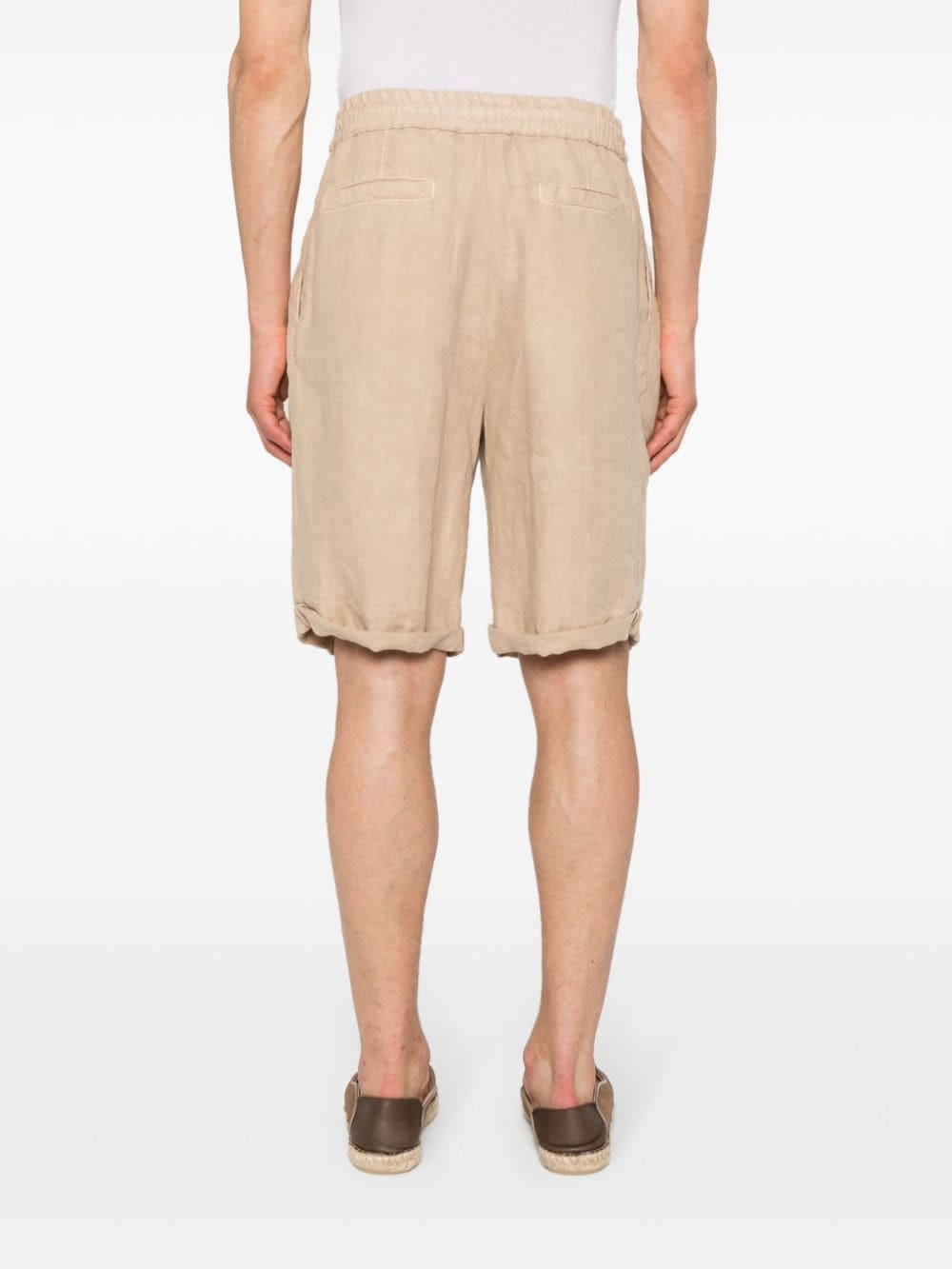 interlock-twill linen shorts - 4
