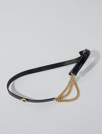 maje Clover leather and chain belt outlook