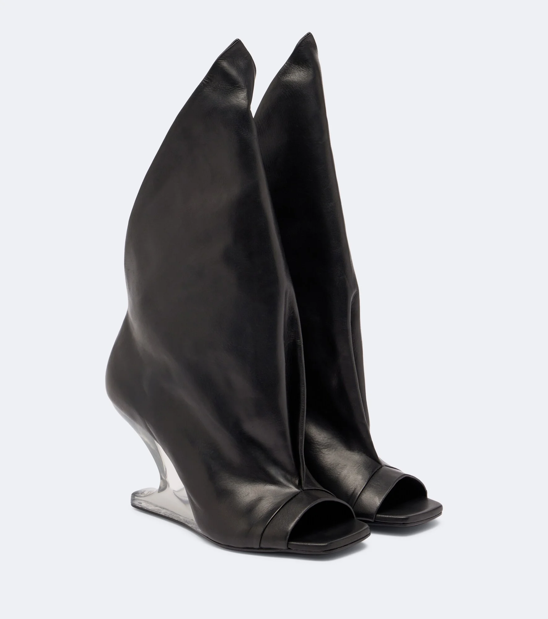 Cantilever leather mid-calf boots - 1