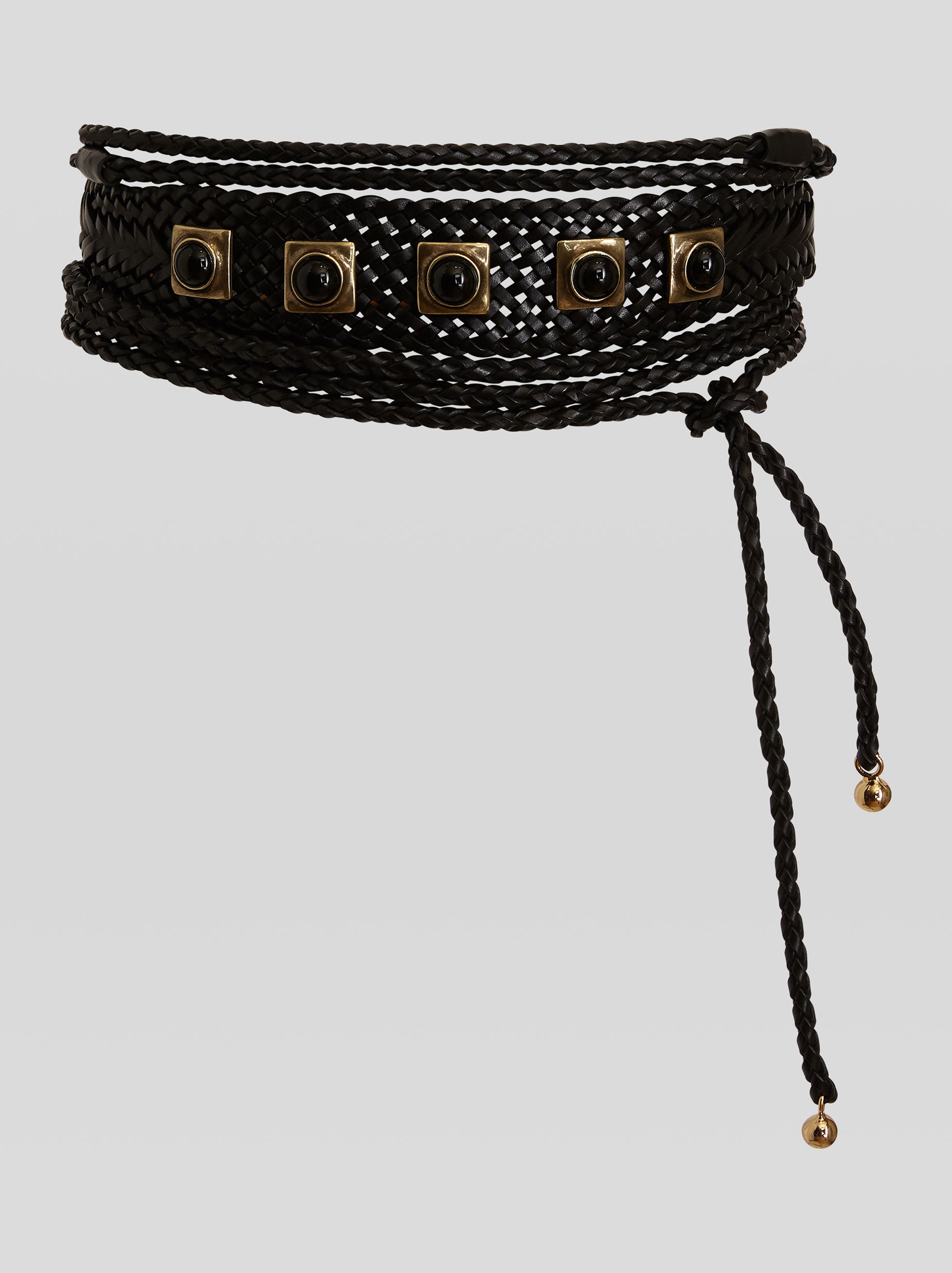 WOVEN CROWN ME LEATHER BELT - 1