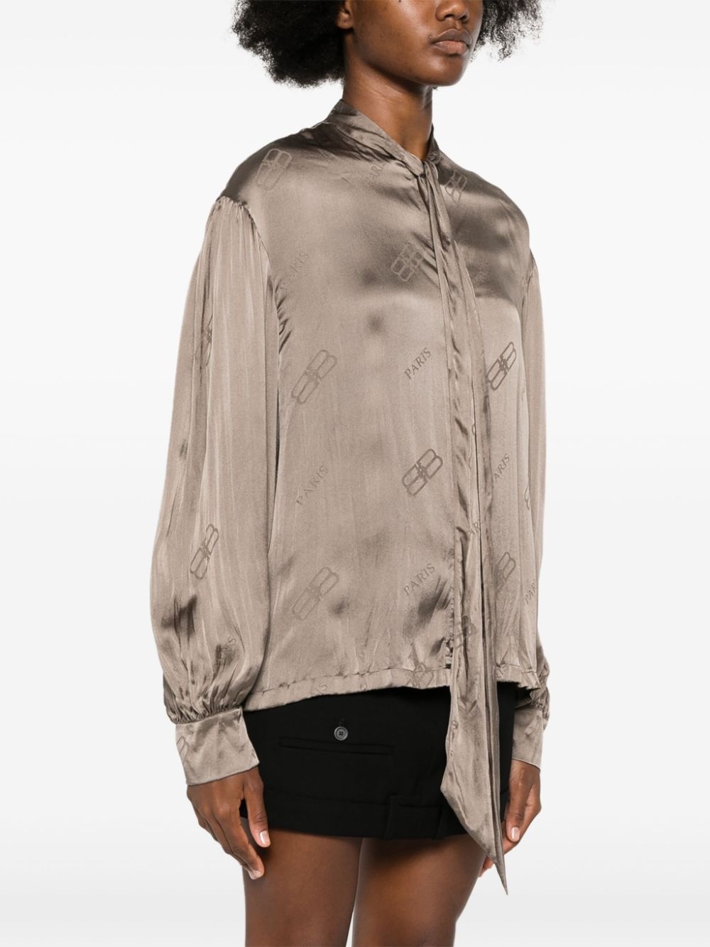 BB logo-print silk shirt - 3