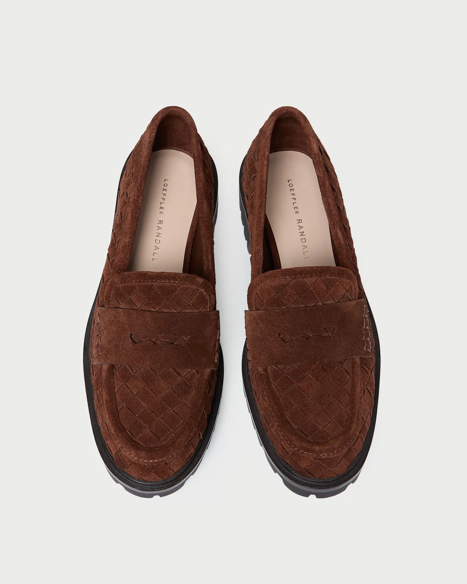 Rina Espresso Woven Suede Loafer - 1