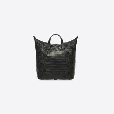 BALENCIAGA Men's Hourglass Men Medium Zip Tote Bag in Black outlook