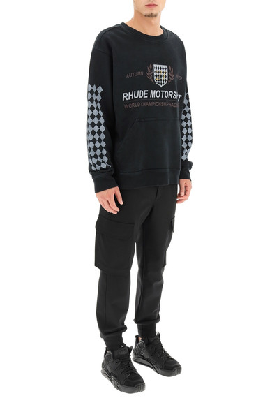 Rhude MOTOR CREST PRINT SWEATSHIRT outlook