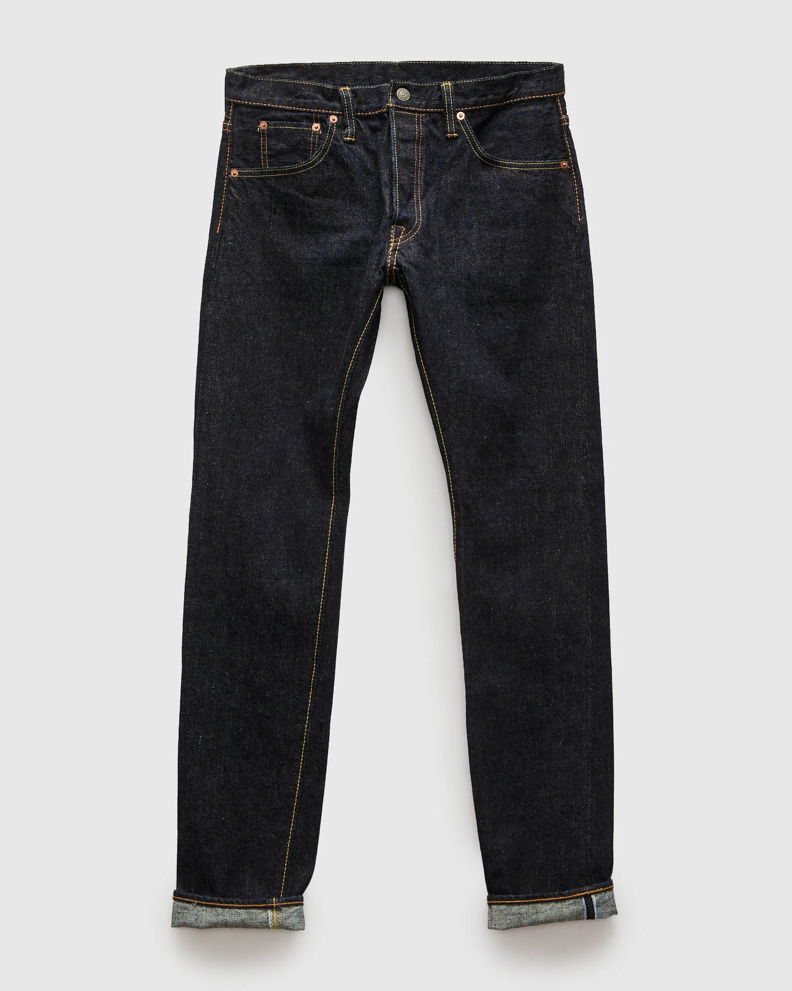 XX-013 14oz Rinsed Selvedge Denim - Slim Tapered Fit - 1