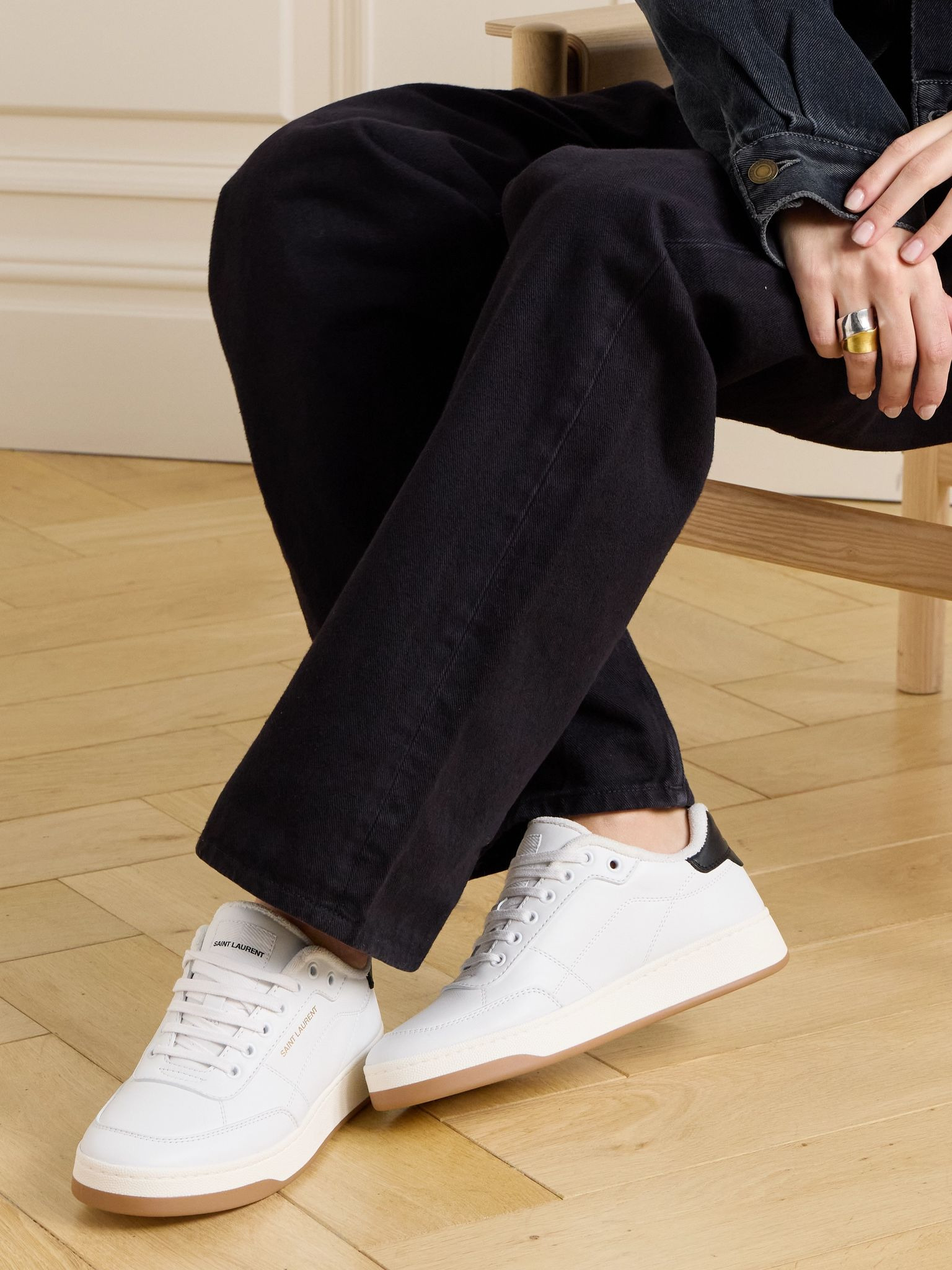 SL/61 logo-print leather sneakers White - 2