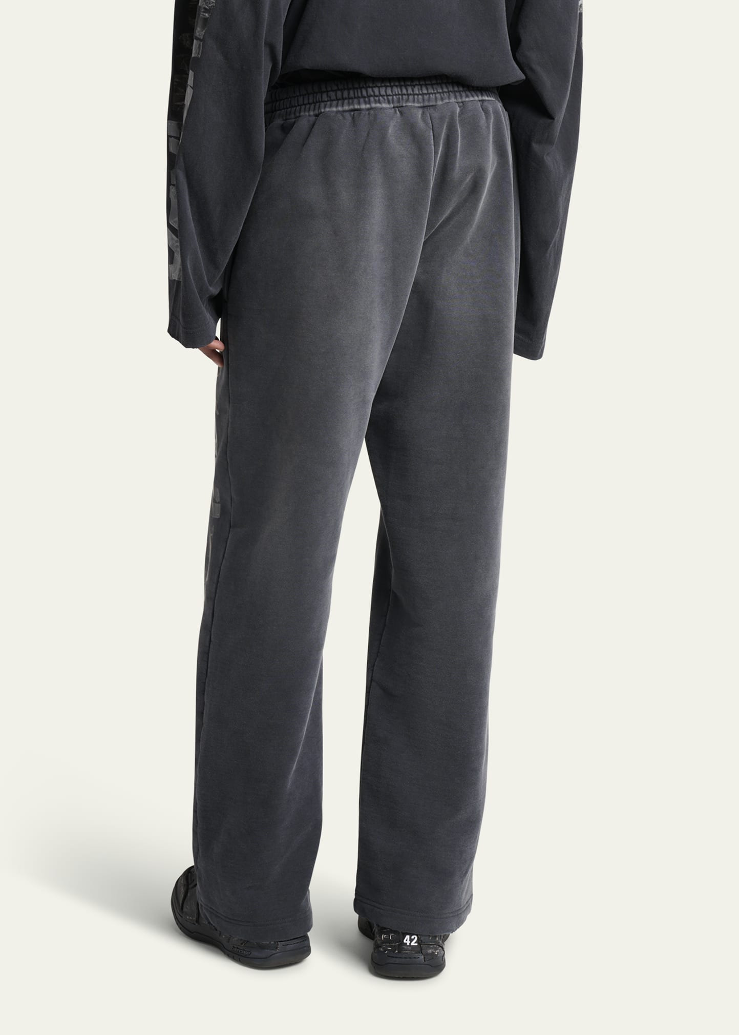 Men's Faded Terry Logo Tape Relaxed-Fit Sweatpants - 3