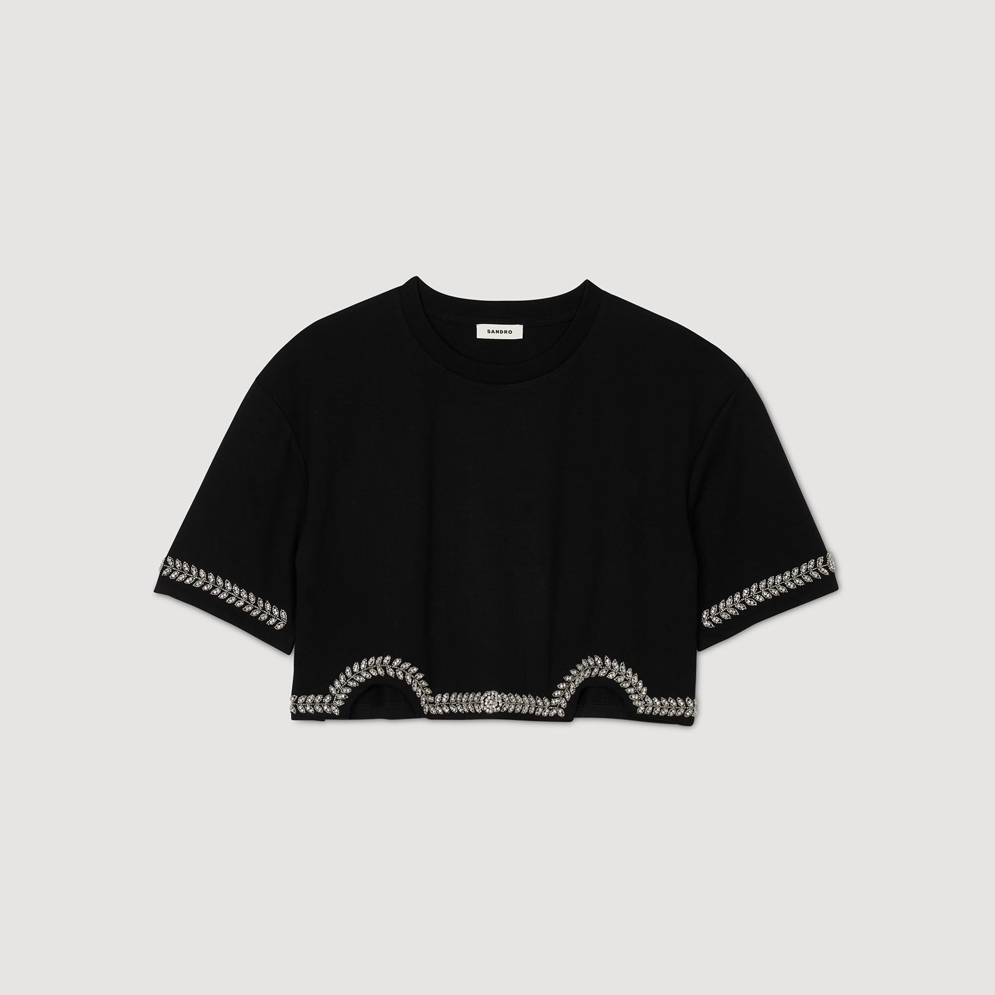 RHINESTONE CROPPED T-SHIRT - 6