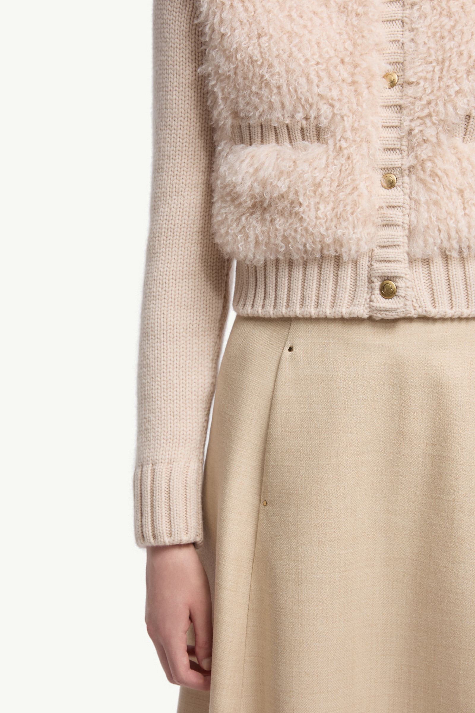Padded Wool & Teddy Cardigan - 6