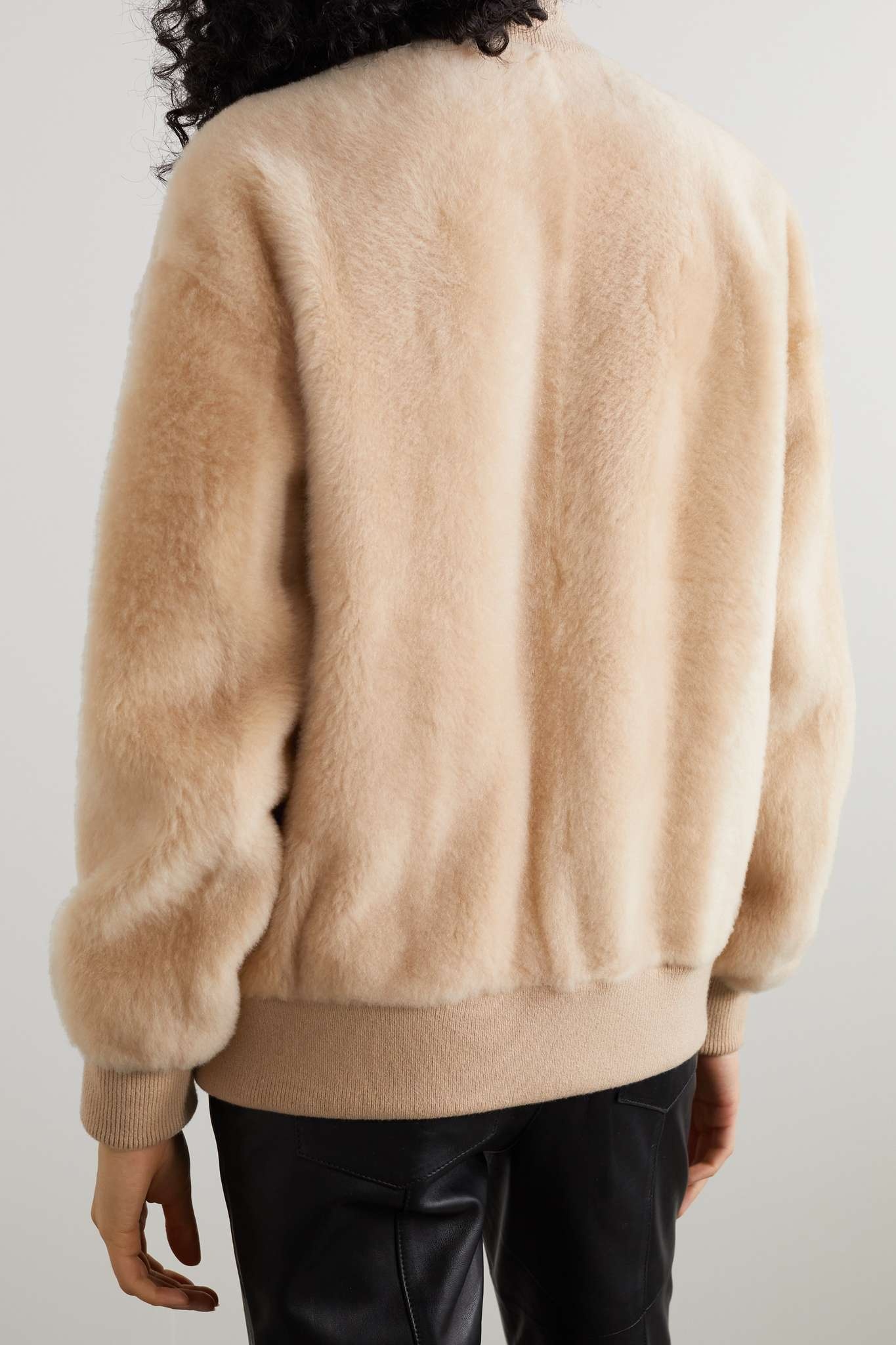 Cashmere-trimmed shearling bomber jacket - 3