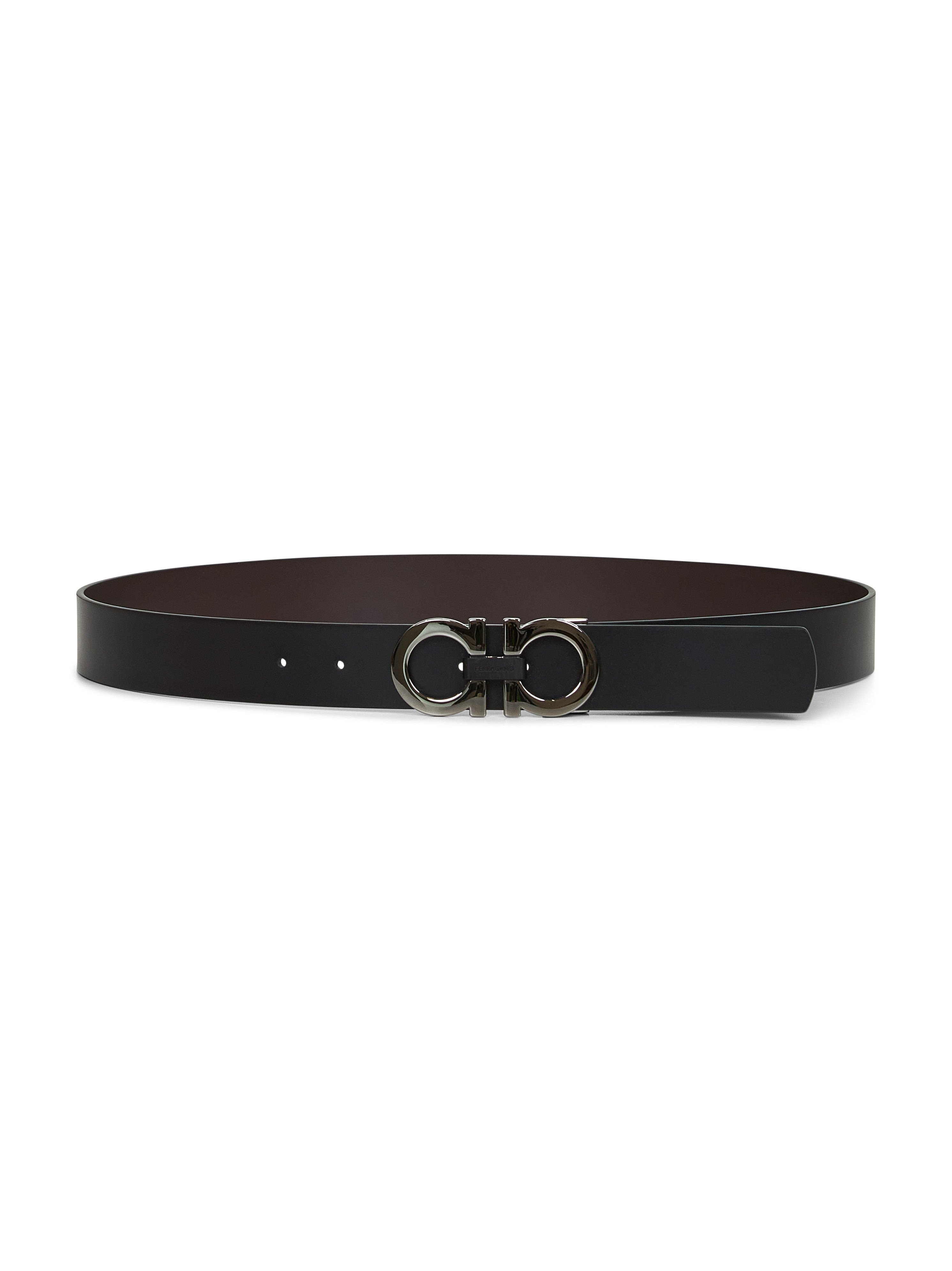 Ferragamo Men Dark Brown Gancini Reversible Belt - 3