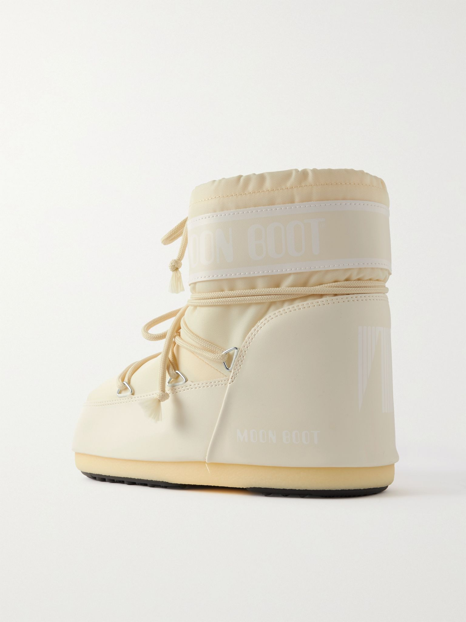 Icon Low shell and faux leather snow boots Cream - 3