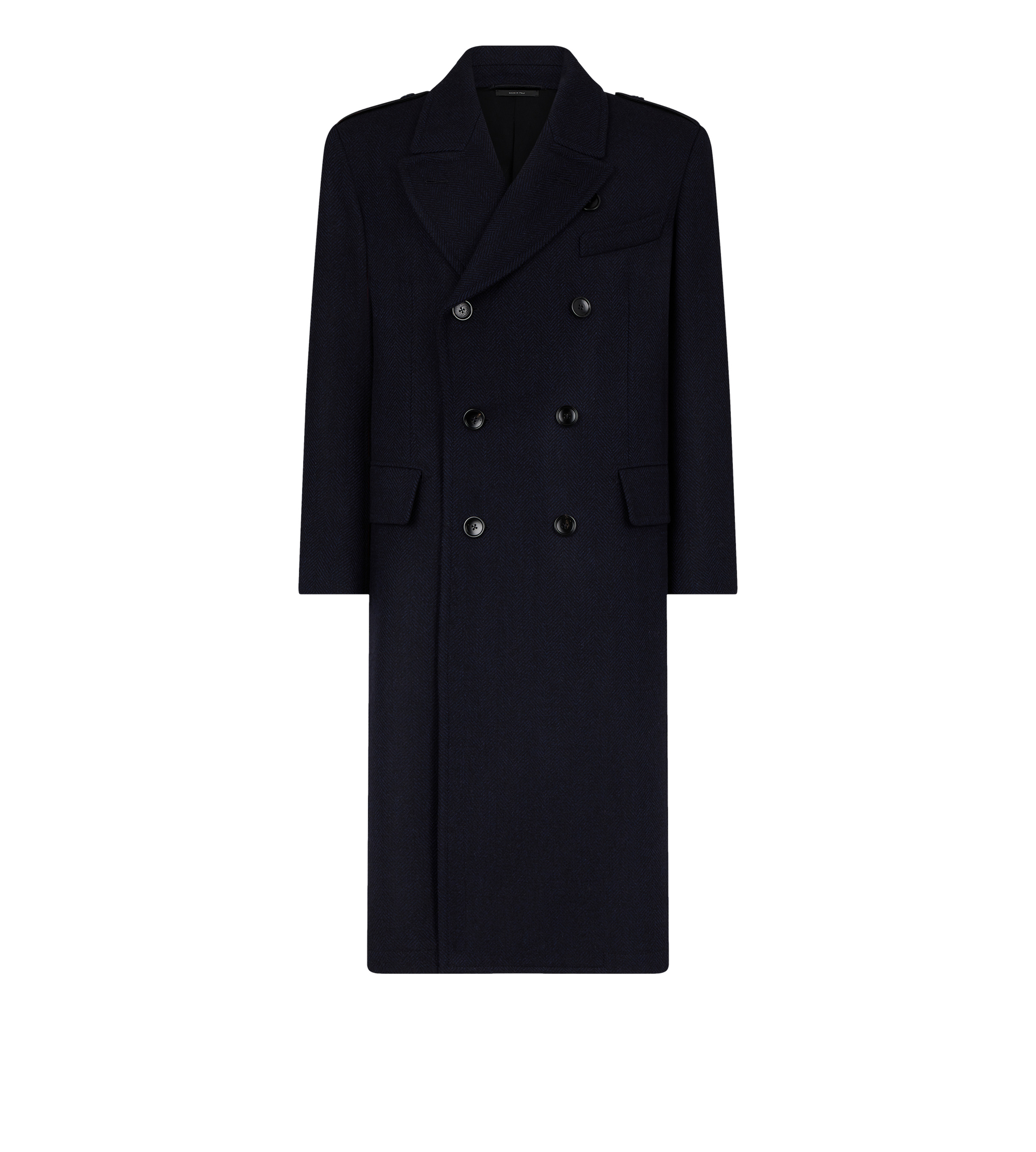 WIDE HERRINGBONE OFFICER COAT - 1