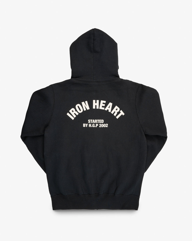 IHSW-81L-BLK PRINTED 14OZ ULTRA HEAVYWEIGHT LOOPWHEEL COTTON ZIPPERED HOODIE - BLACK 4
