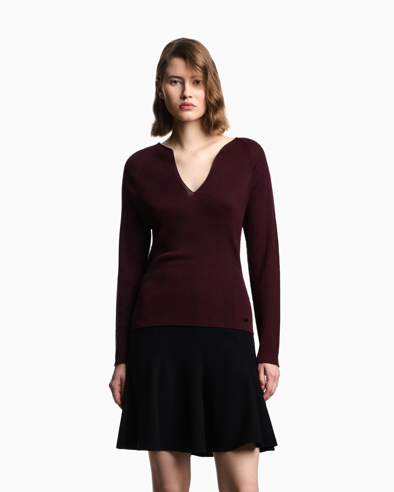 POLYGON CAPSULE COLLECTION VIRGIN WOOL BLEND V-NECK JUMPER - 4