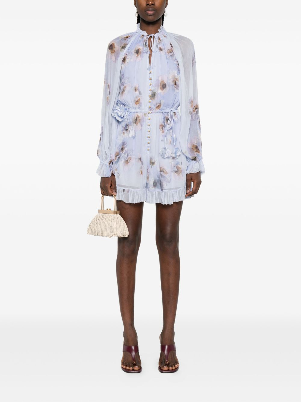 floral ruffled playsuit - 2