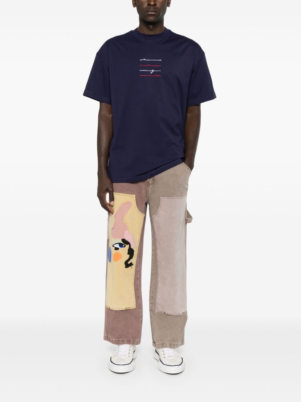 logo-embroidered jersey T-shirt - 2