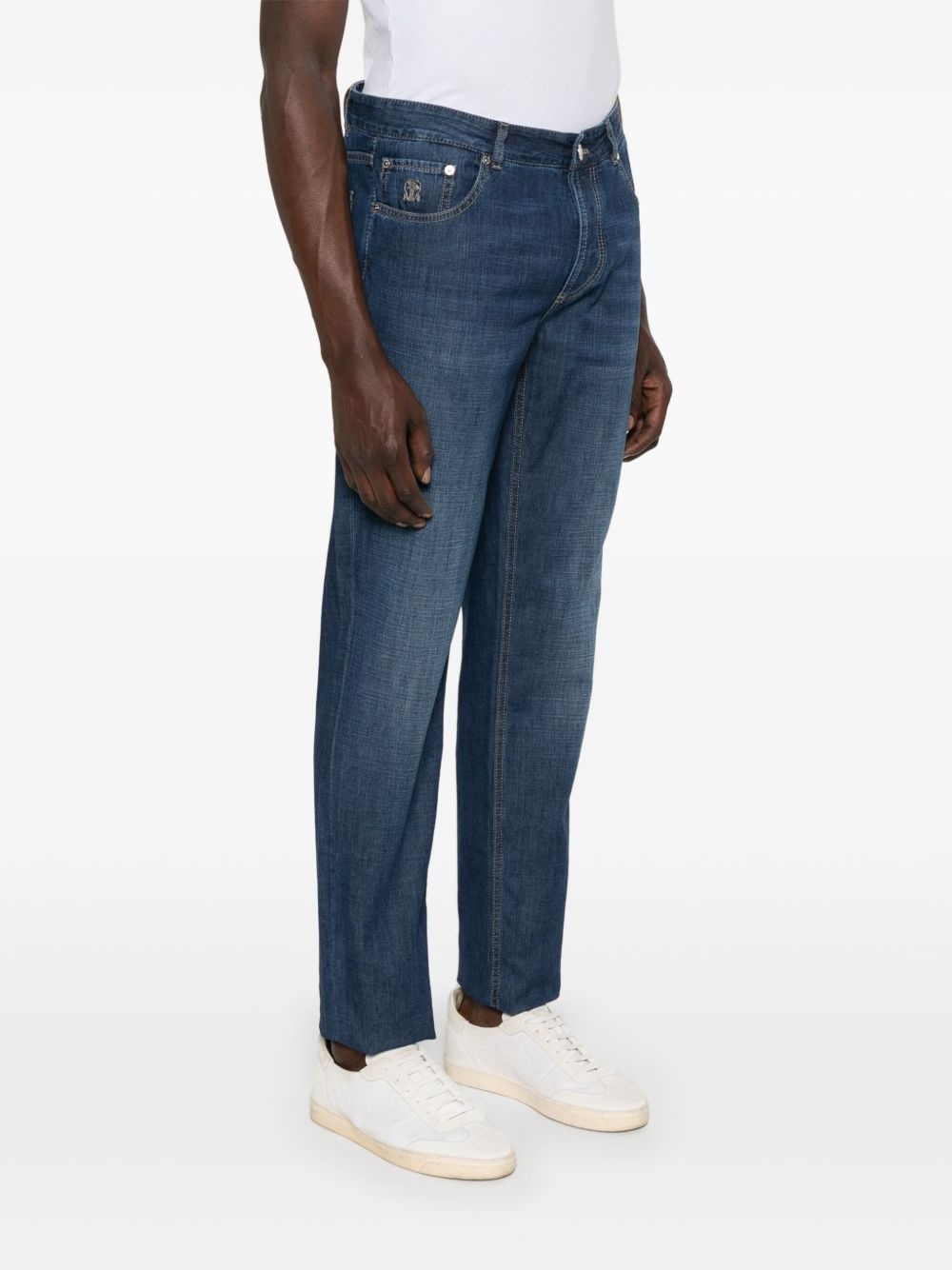 embroidered-logo jeans - 3