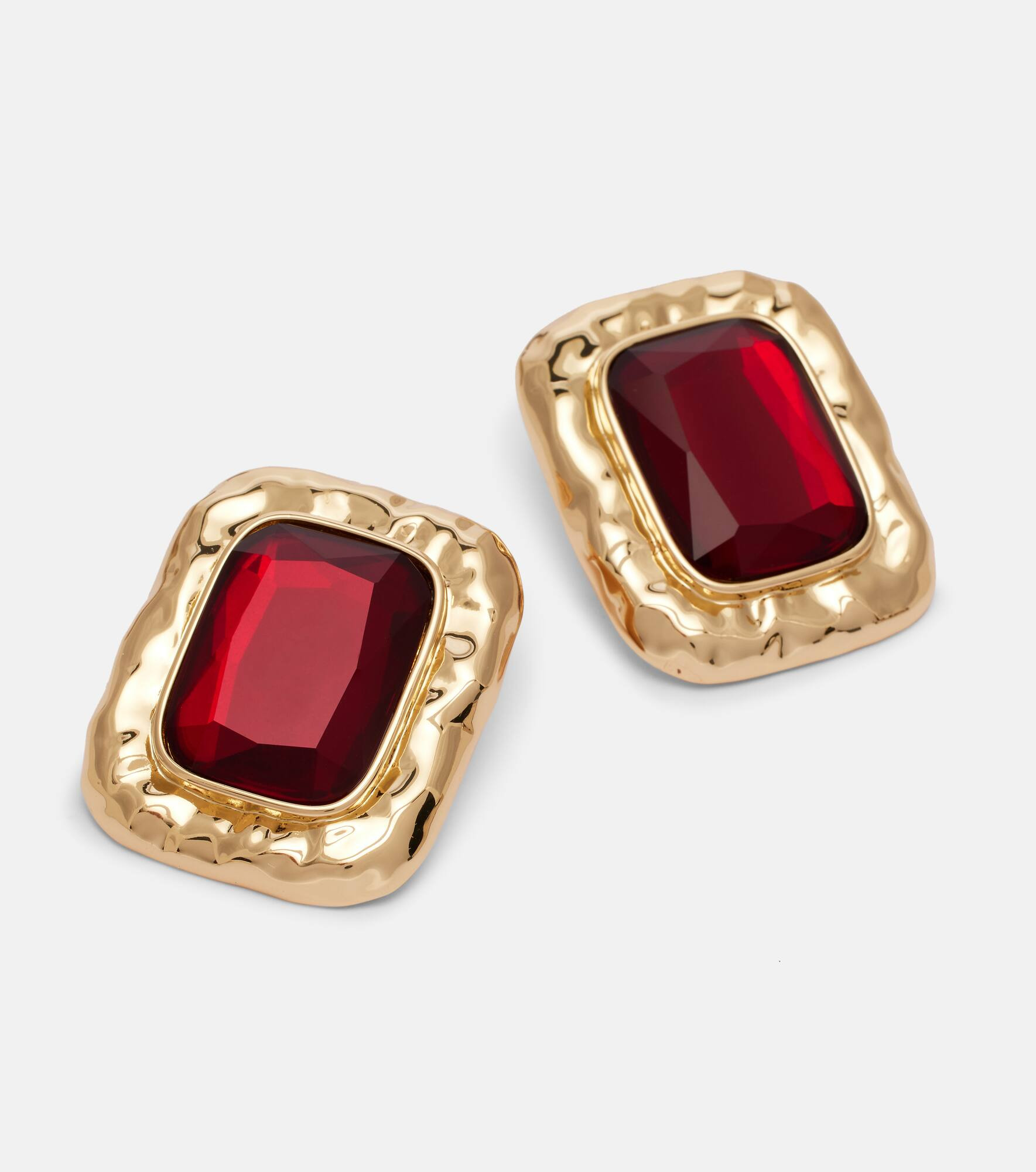 Embellished gold-plated earrings - 4