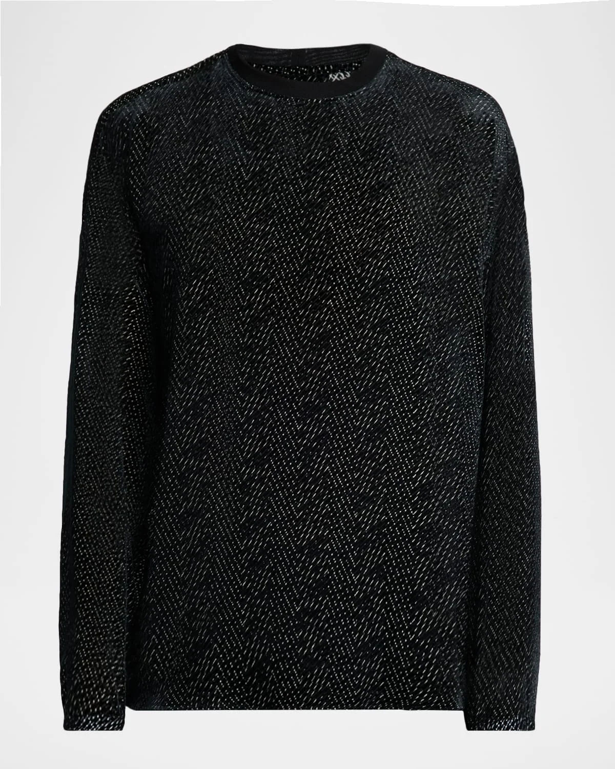 Men's Mulberry Silk and Viscose Textured Long-Sleeve T-Shirt - 1