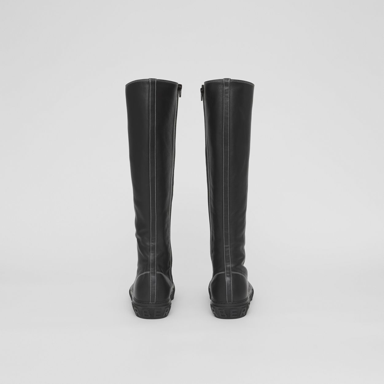 Topstitched Leather Knee-high Sneakers - 5