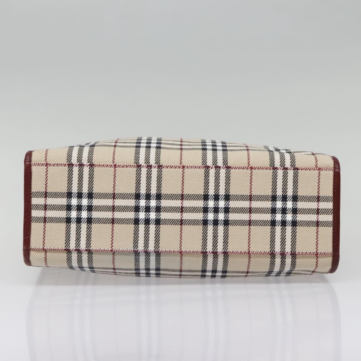 Burberry Nova Check Blue Label Tote Bag Canvas Beige Red Brown Silver - 6